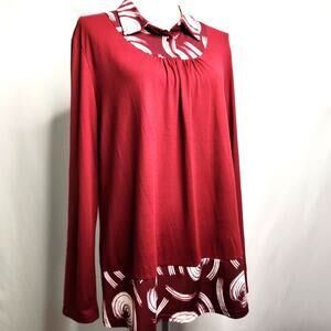 Elemevol Top Size XL Soft Stretch Burgundy Red Unworn Condition Trendy Retro